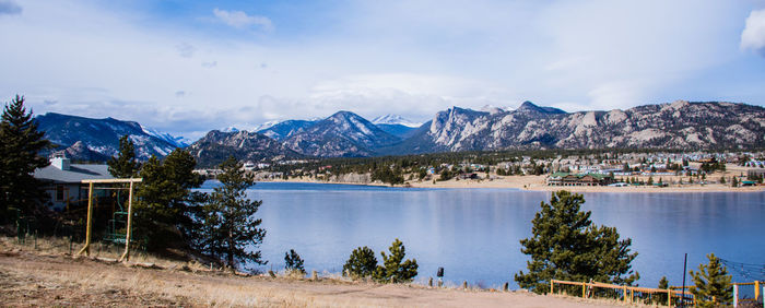 Panoramic view of mountains against sky