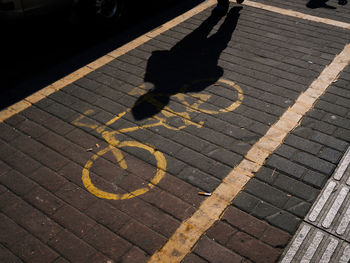 High angle view of man on floor