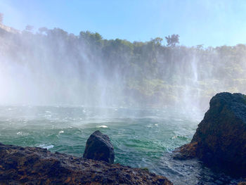 Scenic view of waterfall