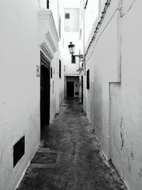 Empty alley amidst buildings