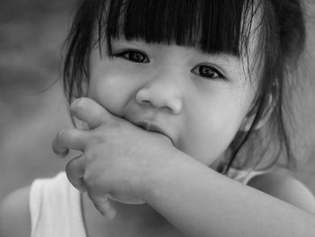 Close-up portrait of cute girl