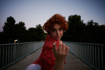 Alternative redhead with red shirt