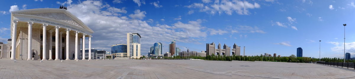 Panoramic view of buildings against sky