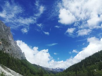 Low angle view of mountains against sky