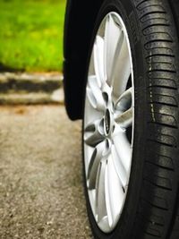 Close-up of bicycle wheel