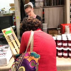 Woman standing at store