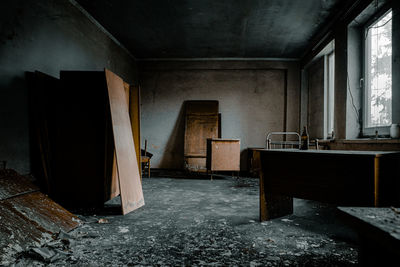 Interior of abandoned building