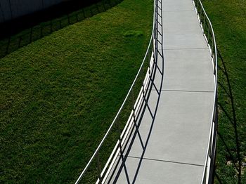 High angle view of chain link fence