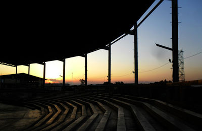 View of city at sunset