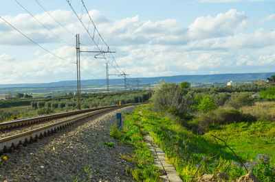 Railroad tracks against sky