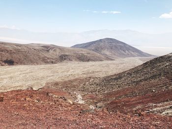 Scenic view of desert against sky