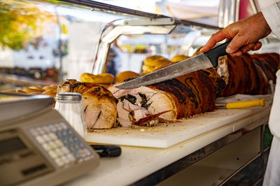 Close-up of food on table