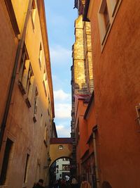 Low angle view of buildings in town