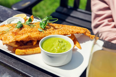 High angle view of breakfast served on table