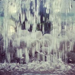 Water flowing through rocks