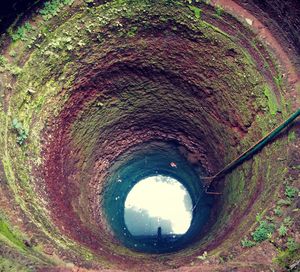 Close-up of hole in tunnel