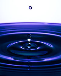 Close-up of drop on water