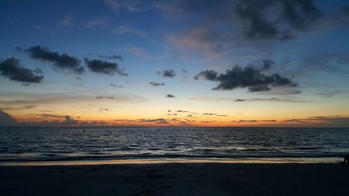 Scenic view of sea during sunset