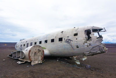 Airplane on field