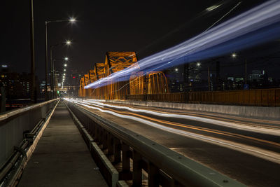 Blurred motion of train at night