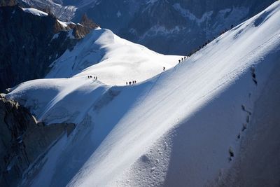 Aerial view of snow covered mountain