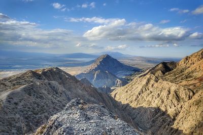 Scenic view of dramatic landscape against sky