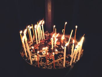 Close-up of illuminated candles