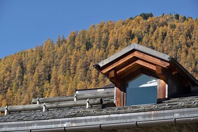 Low angle view of mountain against clear sky