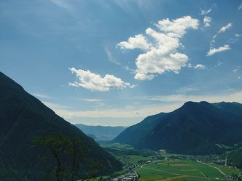 Scenic view of mountains against sky