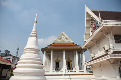 Low angle view of temple against sky