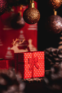 Close-up of illuminated christmas decoration