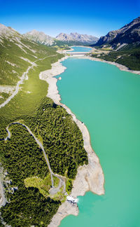 High angle view of sea shore