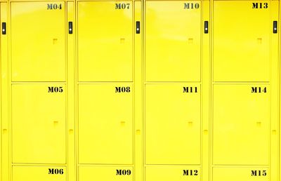 Full frame shot of yellow locker