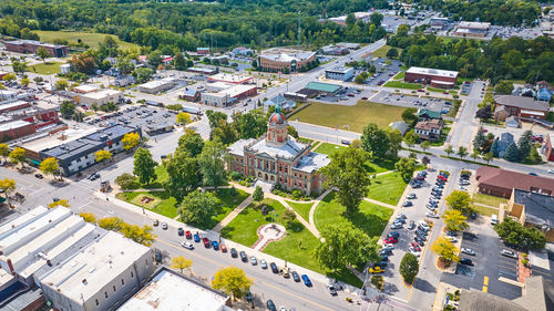 High angle view of townscape