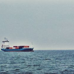 Boat sailing in sea