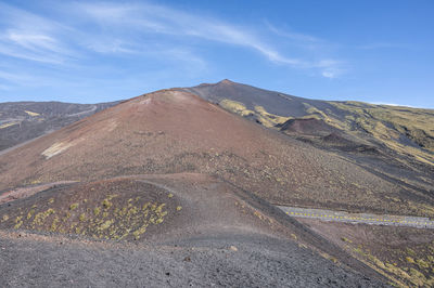 The beautiful etna volcano with its silvestri craters