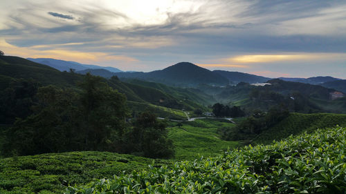 Scenic view of mountains against sky