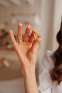 Close-up of hands of woman