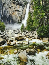 Stream flowing through rocks