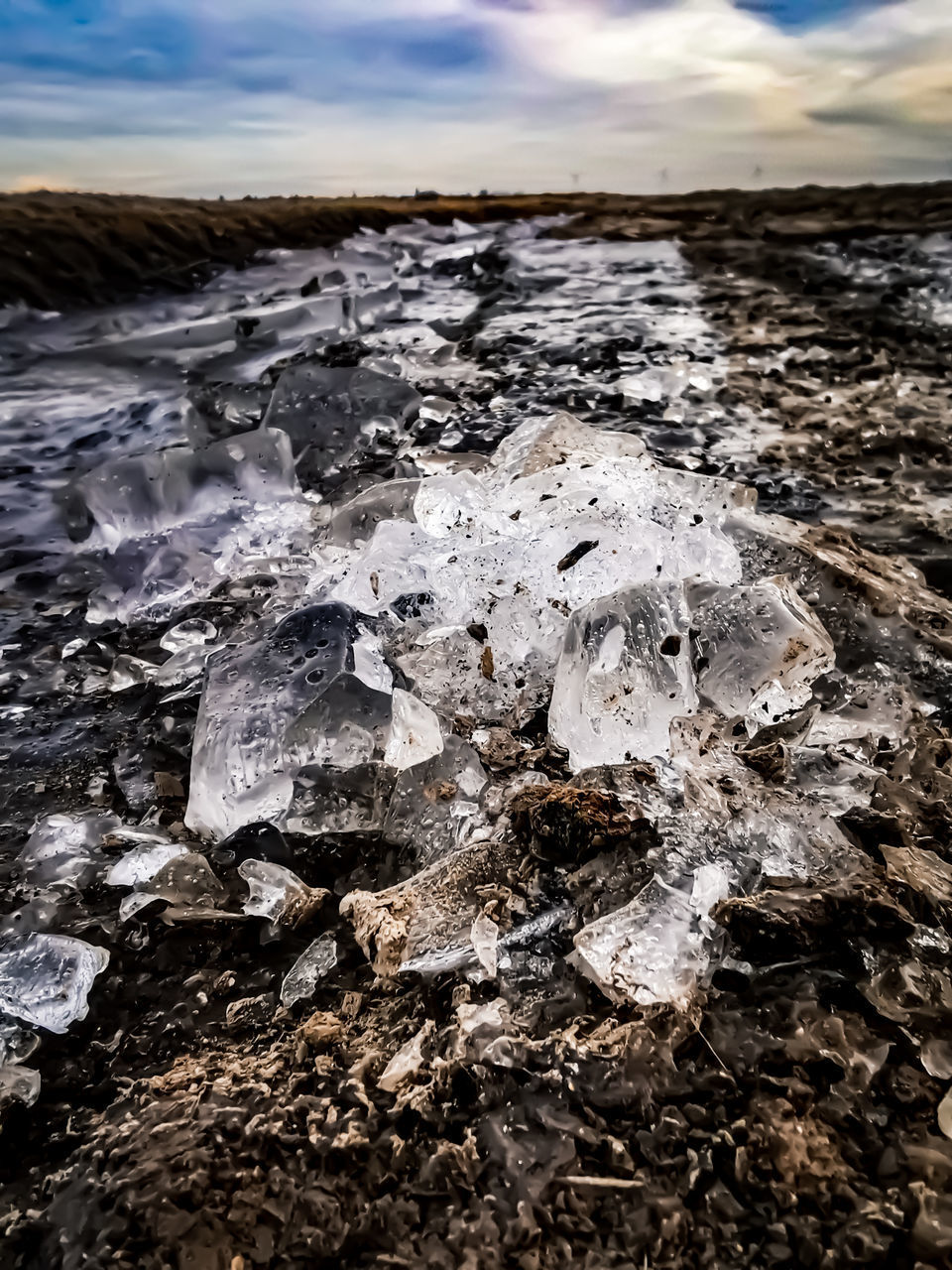 FROZEN WATER ON ROCK