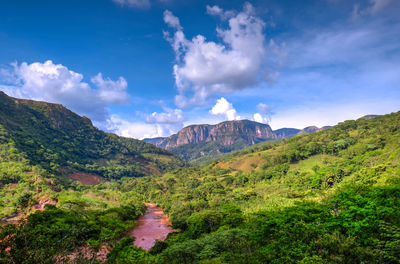 Scenic view of mountains against sky