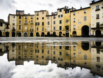 Reflection of buildings in water