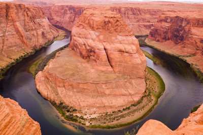 High angle view of river