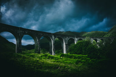 Arch bridge against sky