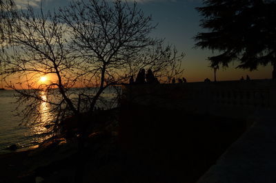 Silhouette trees against sky during sunset