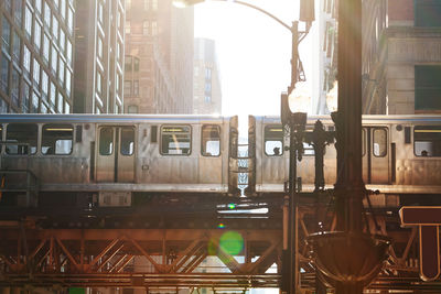 Train on glass window