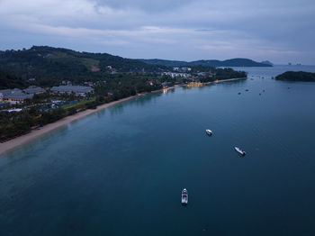 High angle view of sea against sky