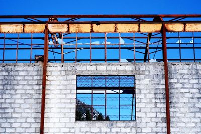 Low angle view of window on building