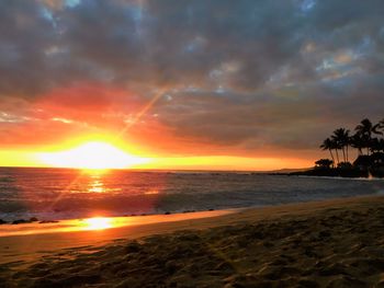 Scenic view of sea during sunset