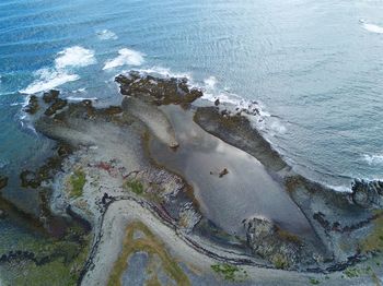 High angle view of beach